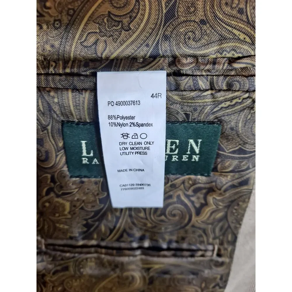 Lauren by Ralph‎ Lauren Men's Rustic Tan Stretch Corduroy Sport Coat Size 44R